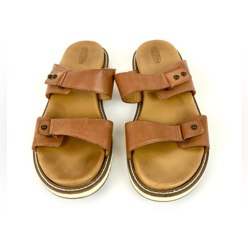 Keen Women’s Lana Double Strap Tan Leather Slide Sandals Size 9 - Picture 3 of 16